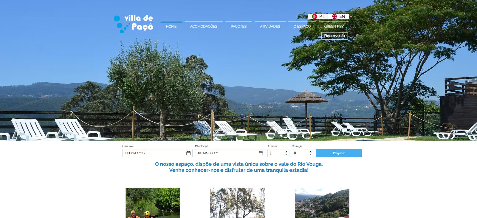 Captura do website Villa de Paçô